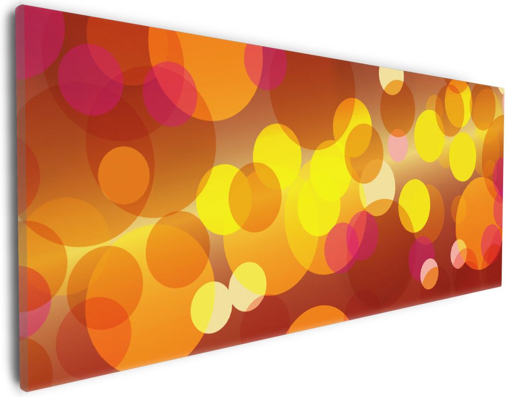 Wallario Premium Leinwandbild Rote  gelbe und orange Kreise Produktbild 