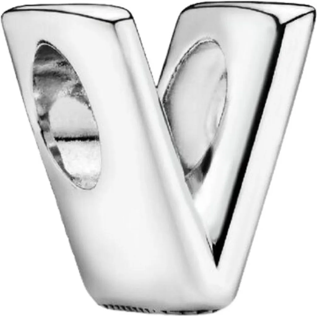 Ciondolo Pandora Lettera V Alfabeto 797476 Originale Argento 925 Moments