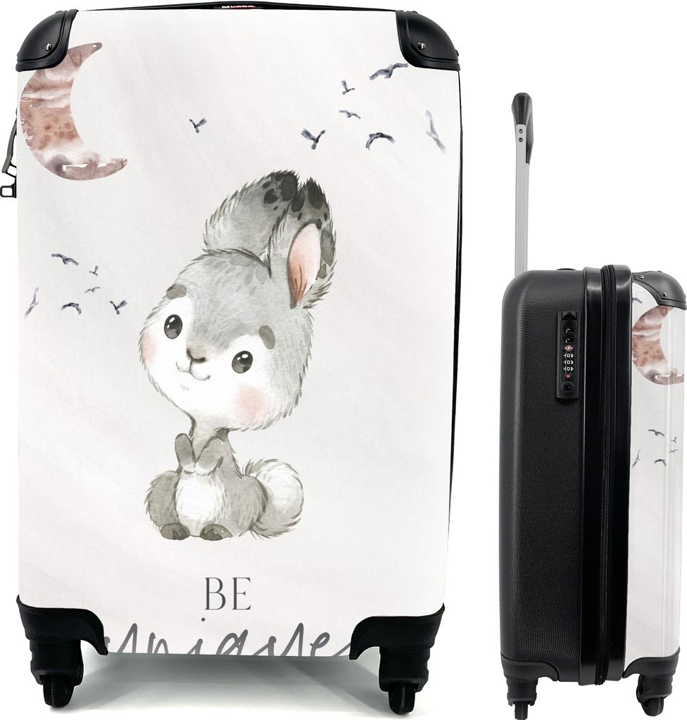 MuchoWow MuchoWow Koffer Handgepäck Trolley Rollkoffer Kleine Reisekoffer mit 4 Rollen - Zitate - Kinder - Einzigartig sein - Jungen - Mädche...