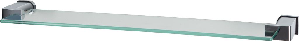 Spirella Wand-Glasablage "MILO" Badezimmerablage Ablage Wandablage für das Badezimmer aus Glas und Edelstahl 60cm - zum kleben und bohren