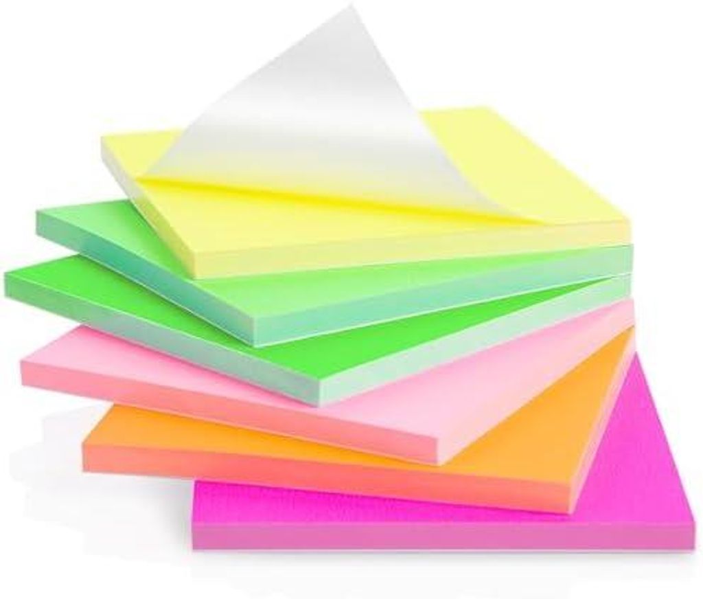 Elektrostatisch Selbstklebend Haftnotizen, 76 x 76 mm, 480 Blatt Sticky Magnetic Notes Flipchart Papier, Haftnotizen Klebezettel Beweglich und vers...