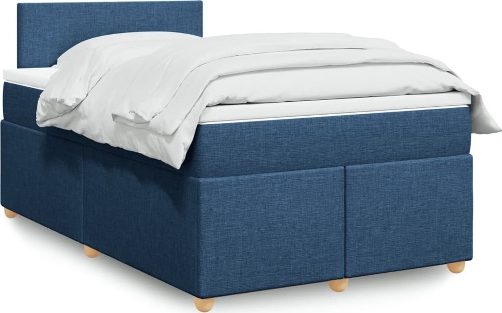 Maison Exclusive - Boxspringbett mit Matratze Blau 120x190 cm Stoff