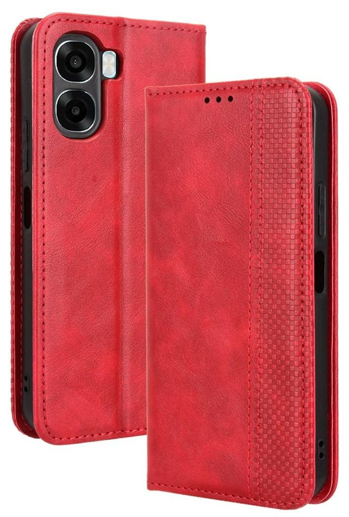 Coverup Vintage Style Klapphülle - OPPO A6x 4G / 5G Hülle - Rot