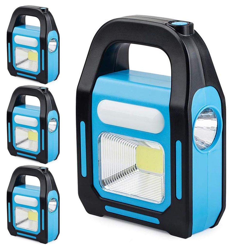 4er-Pack 3-in-1 Solar-USB-wiederaufladbare, hellste COB-LED-Campinglaterne, wasserdichte Notfall-Taschenlampe mit LED-Beleuchtung