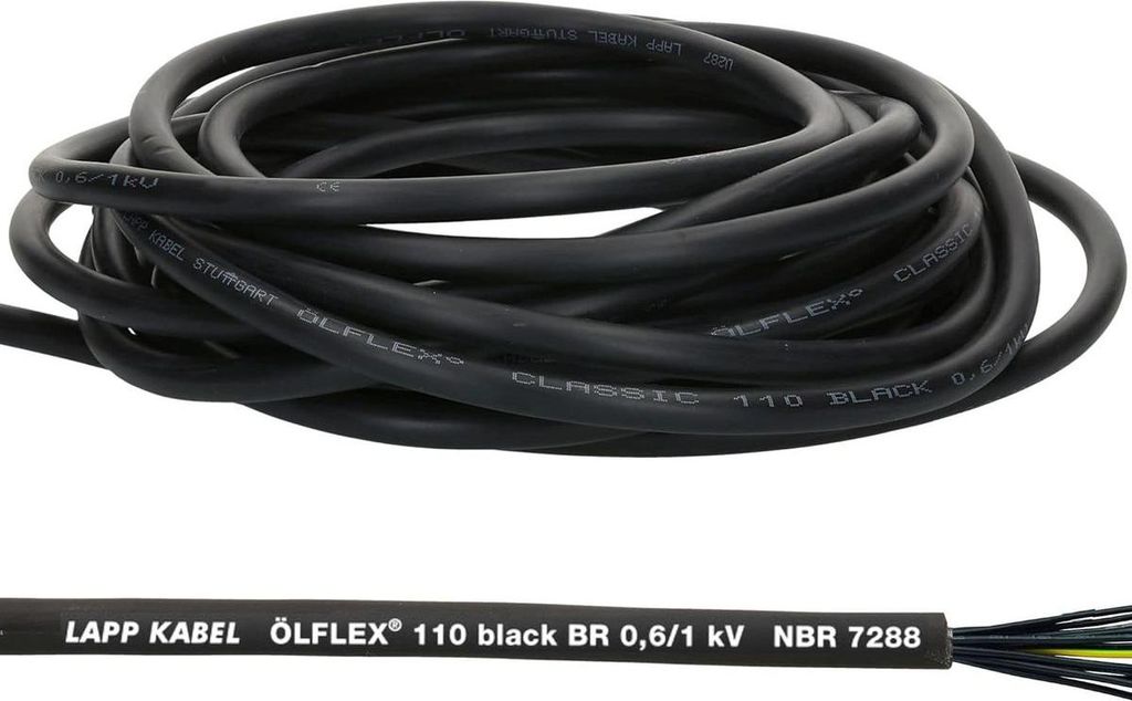 10 Meter Lapp 1120361 Ölflex Classic 110 Black 0,6/1kV PVC Steuerleitung 5x4 mm² mit Schutzleiter I Außenbereich I flammwidrig I Kabel 5 adrig I...