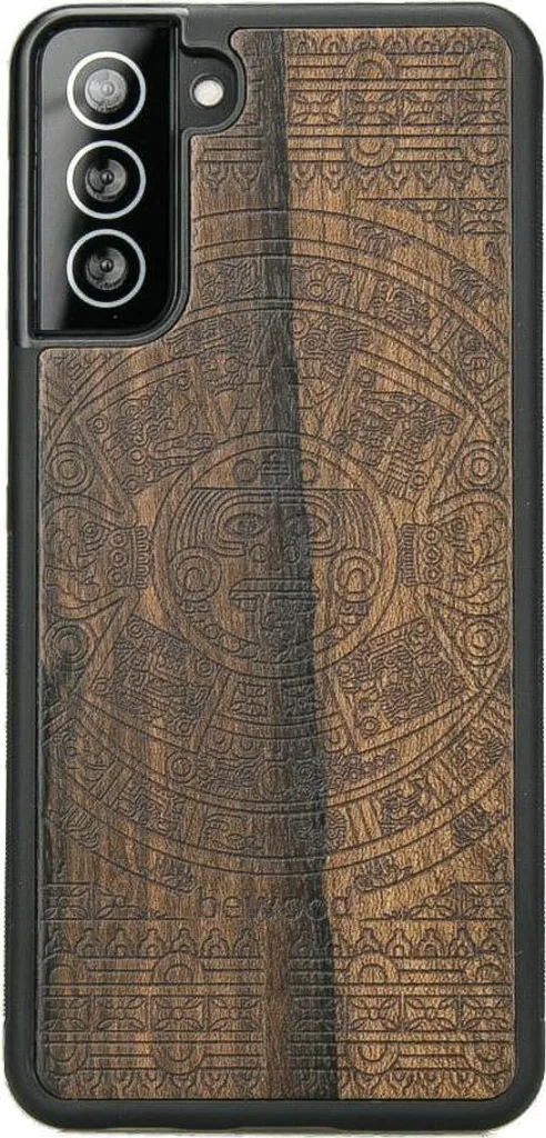Coque Samsung S21 Plus Gravée Bois de Ziricote Calendrier Aztèque Chic