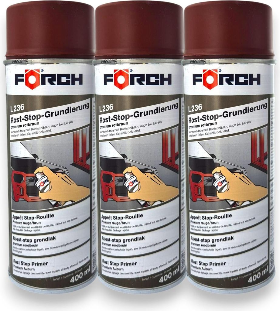 3x Förch Rost Stop Grundierung L236 Rostschutzspray Premium Produktbild 