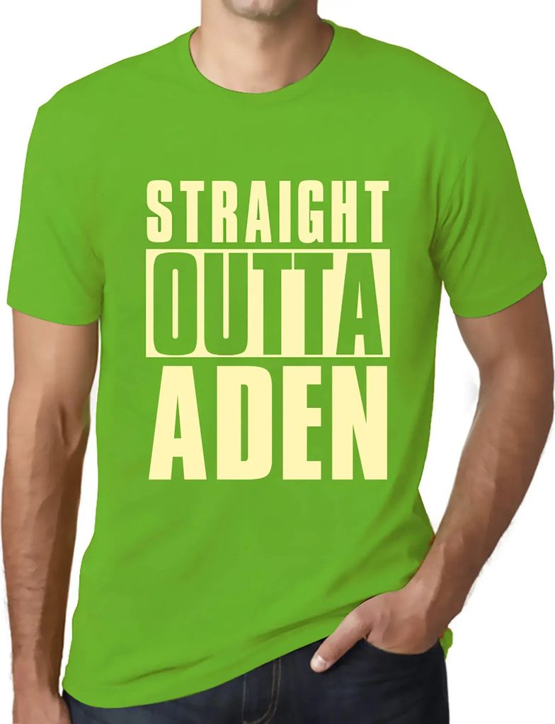 Herren Grafik T-Shirt Straight Outta Aden Öko-Verantwortlich Vintage Jahrgang Kurzarm Lustige Druck Geburtstag Geschenk Mann
