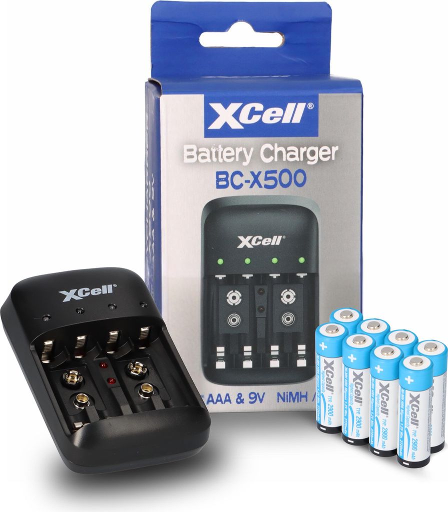 Ladegerät BC-X500 für NiMH Akkus + 8x AA (Mignon) 1,2V 2900mAh