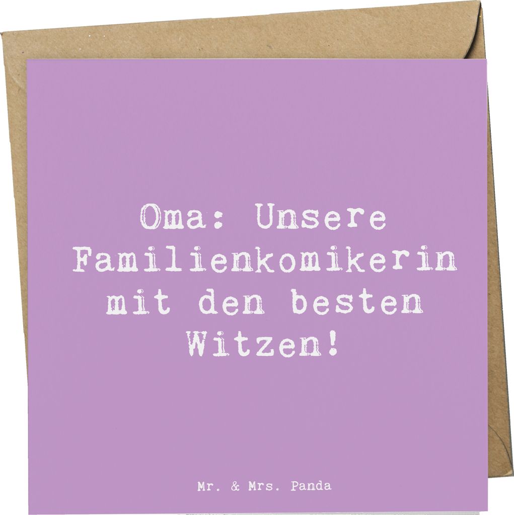 Mr. & Mrs. Panda Grußkarte Spruch Oma Familienkomikerin - Produktbild 
