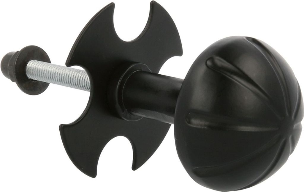 Schwarz matter Türknauf rustikaler Haustür-Knopf feststehend Knopf auf Rosette Design 2