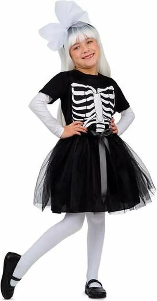 Tenue Squelette pour Fête d'Halloween Enfant 10-12 Ans Taille L Noir