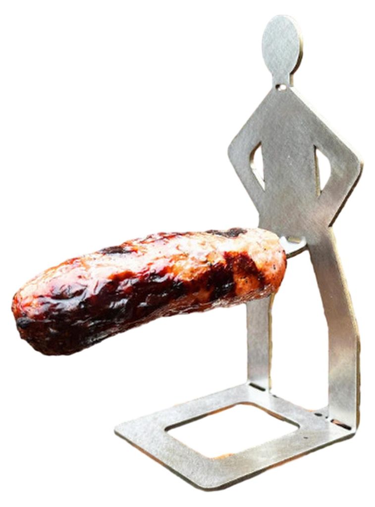 1/4 Stück Edelstahl-Wurstständer, tragbar, wiederverwendbar, Hot-Dog-Halter, Zubehör für Outdoor-Camping, Grillen und Barbecue D