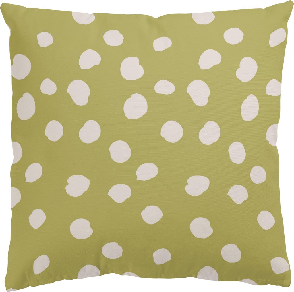 Dekokissen Muster drinnen / Indoor Zierkissen Canvas waschbar Punkte grün Abstrakt Sofakissen ohne Füllung