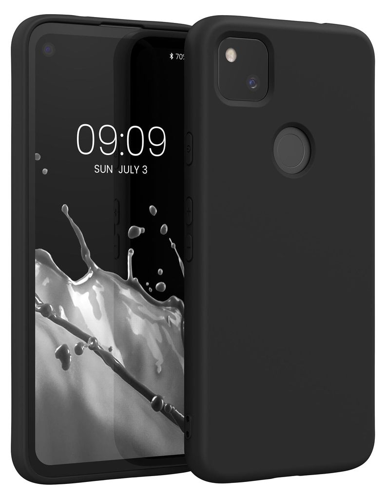 kwmobile Hülle kompatibel mit Google Pixel 4a Hülle - gummierte TPU Silikon Handyhülle - Schutzhülle für kabelloses Laden - Case in Schwarz matt