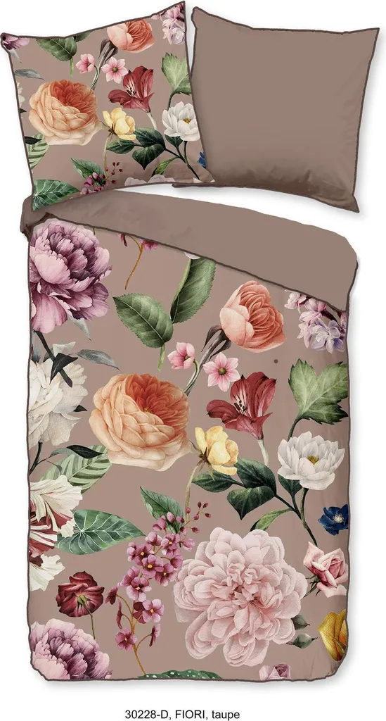 Set Copripiumino Descanso Fiori e Bordi 135x200 - Comfort 100% Cotone