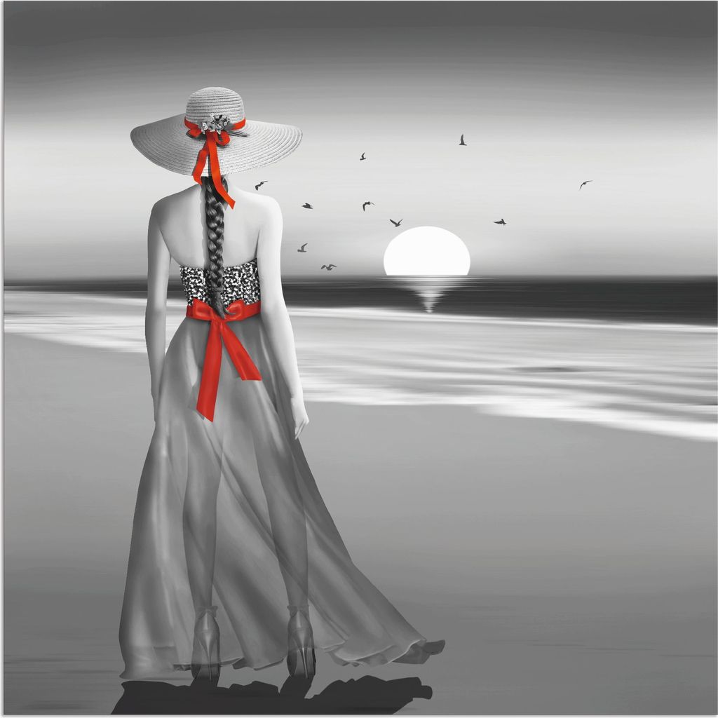ARTland Wandbild Alu für Innen & Outdoor Ein Blick zurück aufs Meer Größe: 100x100 cm