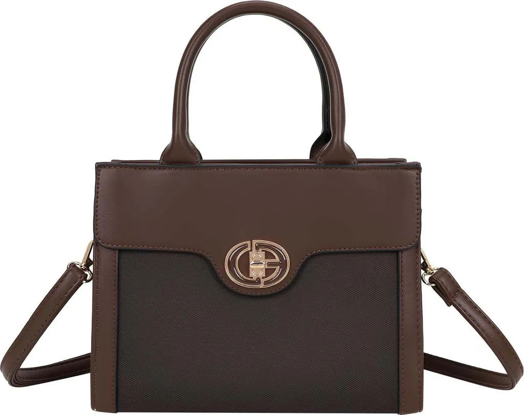 Sac à main bi-matière pour femme Gallantry Vionna chic en marron foncé