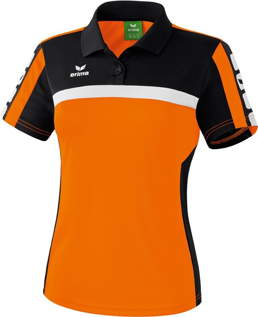 Erima Damen 5-Cubes Poloshirt orange/schwarz/weiß 44 Produktbild 