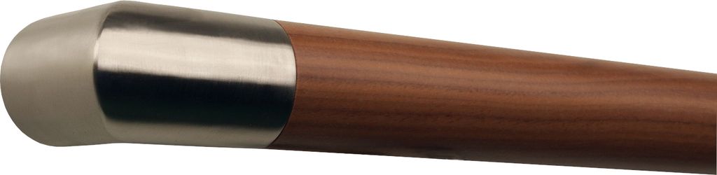 TIBU Ami Nussbaum Handlauf Geländer 30-500 cm mit montierten Edelstahl Endstücken ohne Halter Länge: 3200 mm / 320 cm / 3,2 m Enden: Edelstahl Ecke