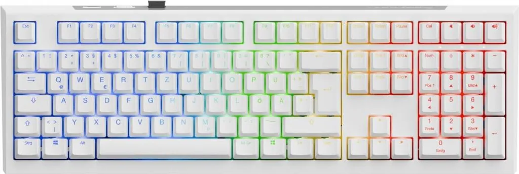 Clavier gaming sans fil Ducky One X blanc mécanique inductif et RGB
