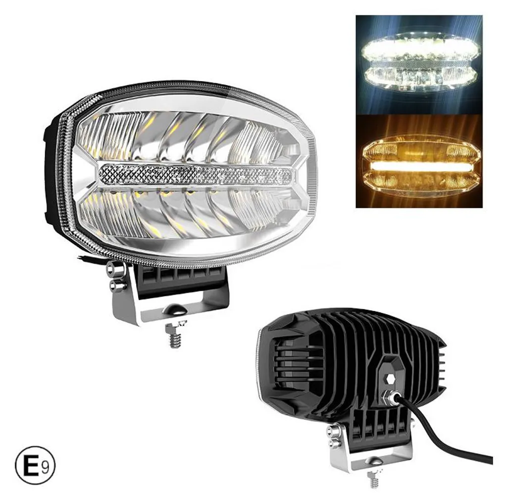 Projecteur LED 5800 lm triple fonction blanc jaune orange pour camion 12V