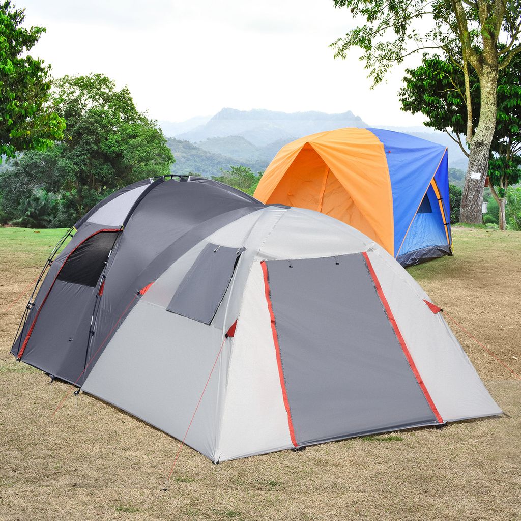 Outsunny Autozelt Campingzelt Reisezelt 4-5 Personen Glasfaser Polyester  Grün