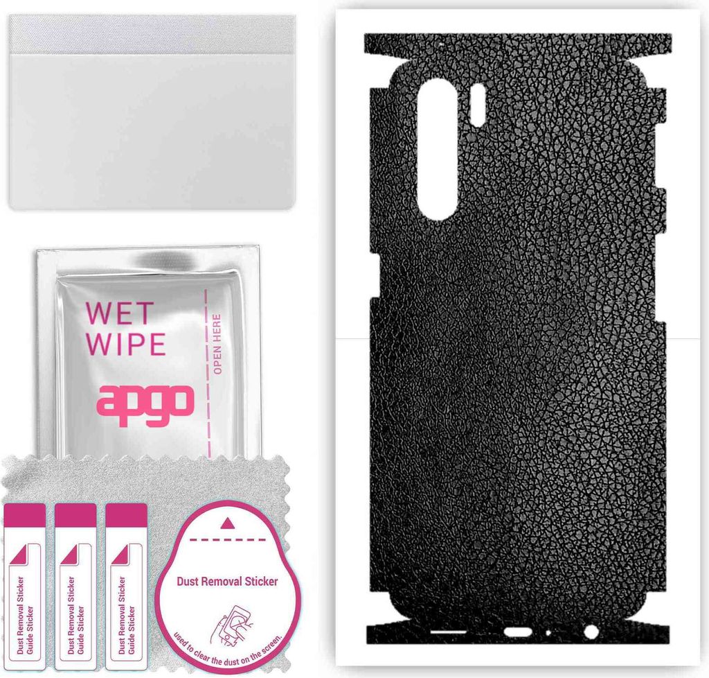 apgo Rückseite + Seiten Schutzfolie, Skin, kompatibel mit Oppo Reno3, Hinten Displayschutzfolie aus Vinylfolie, kratzfest, einfache Montage - Schw...