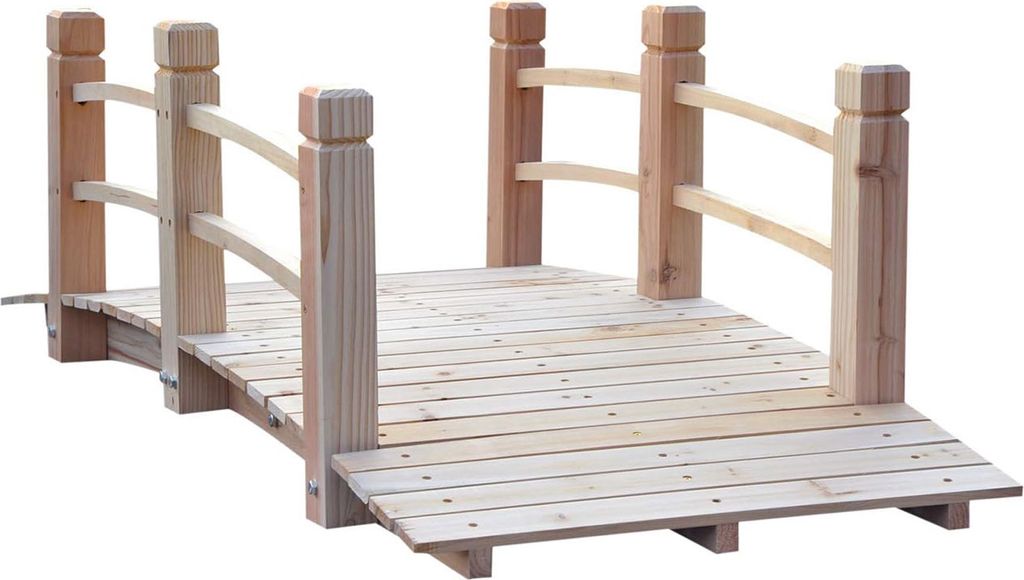 Outsunny Gartenbrücke Teichbrücke Holzsteg Holzbrücke Produktbild 