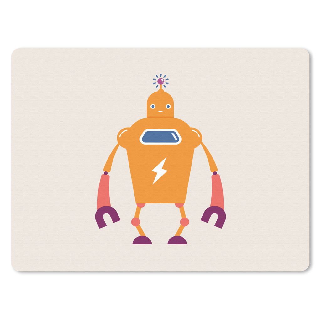 MuchoWow Mauspad Mousepad Roboter - Antenne - Orange - Blitzschlag - Junge - Kinder 40x30 cm - Mousepads - Maus Mat - Pad - Mausunterlage - Anti ...
