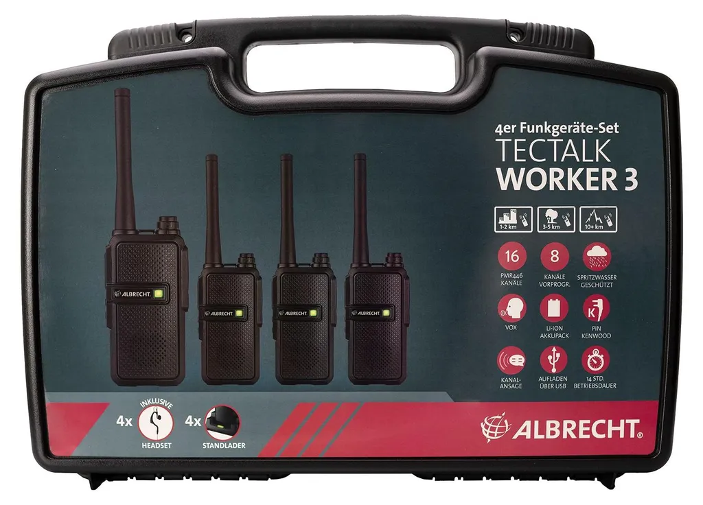 Talkie-walkie Rechargeable Albrecht Tectalk Worker Set de 4 Unitées - 7