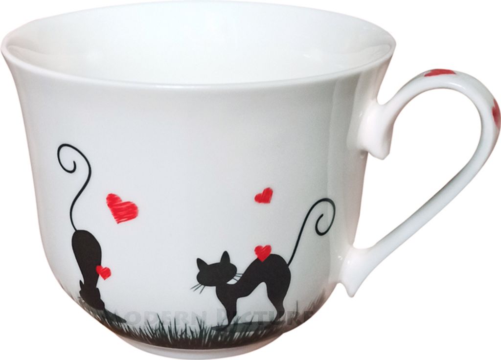 Tasse Jumbotasse Kaffee Tee mit Dekor Love Cats