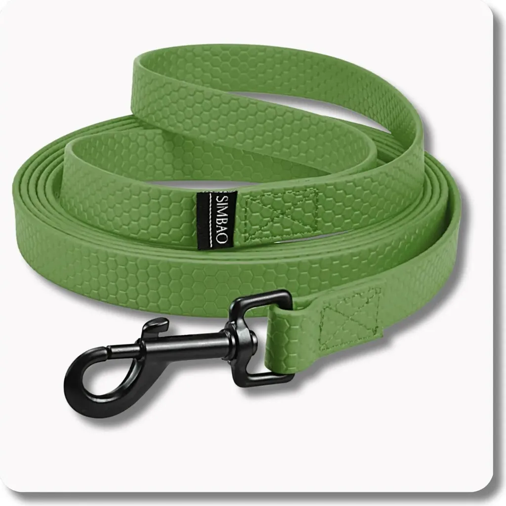 Laisse imperméable KHAKI 1.8 m x 25 mm pour chien de 10 à 25 kg
