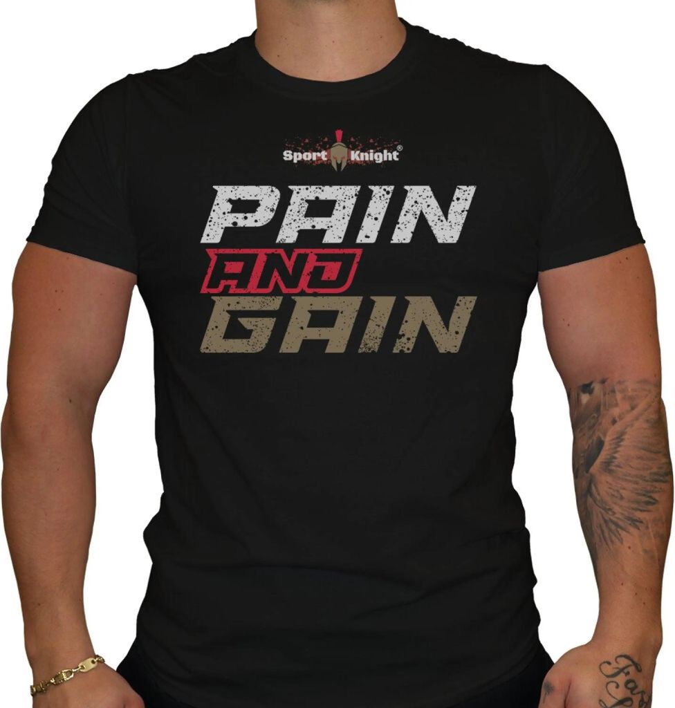 Sport-Knight Herren Fitness T-Shirt "Pain and Gain"