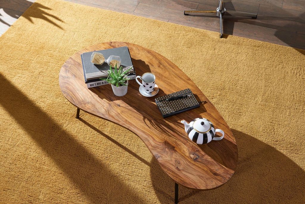 FineBuy Couchtisch FB50927 122x36x63cm Sheesham Nierentisch Produktbild 4