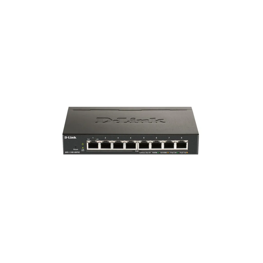 D-Link DGS-1100-08PV2 Switch Smart Managed 8 Ports Gigabit PoE 64W