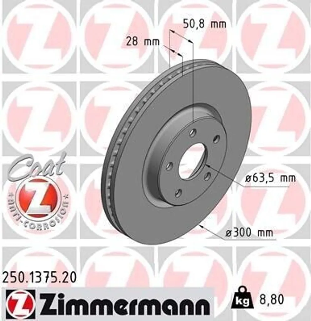 Solution anti-vibration : Disque de frein Zimmermann 250.1375.20