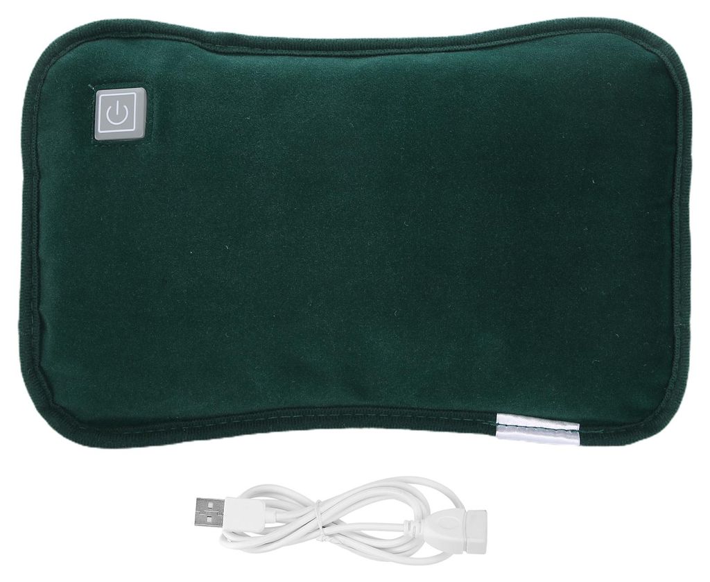 Handwärmer Wasserdichtes elektrisches Heizkissen mit USB-Anschluss und Handwärmertasche (Dunkelgrün)