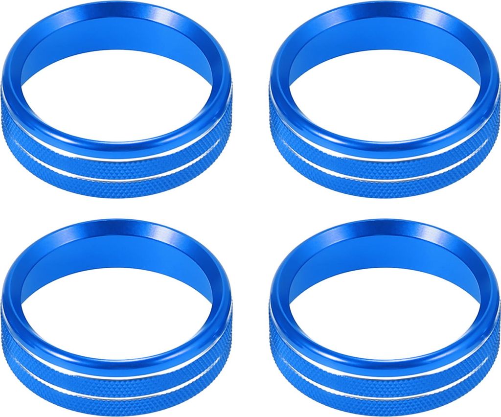 4 Stück Auto Klimaanlage Knopf Ring Abdeckungen Aluminiumlegierung Blau