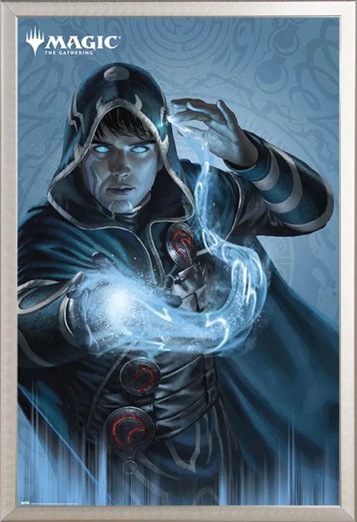 Cadre Photo Aluminium Argent avec Poster Jace Magic The Gathering Maxi