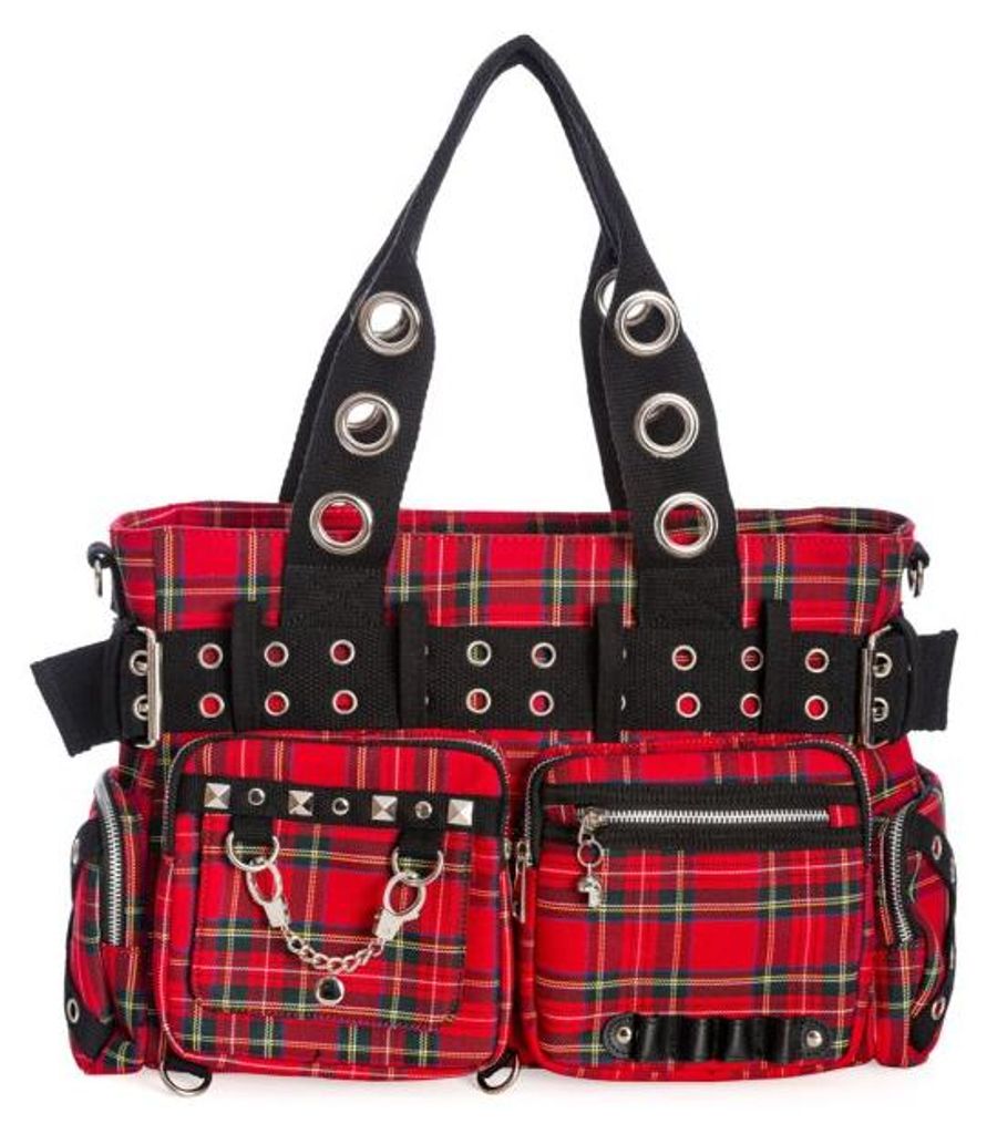 Banned Handbag - Modello Camdyn, tessuto a quadri rosso Immagine del prodotto 