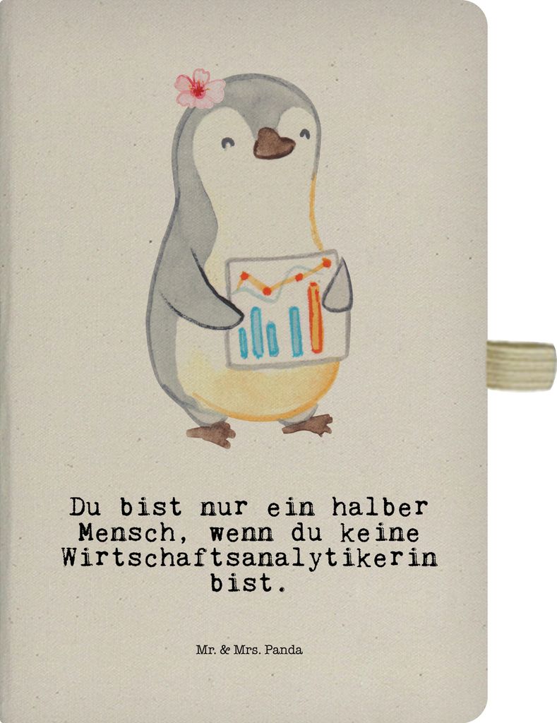 Mr. & Mrs. Panda Kladde Wirtschaftsanalytikerin Herz - Transparent - Geschenk, Journal, Tagebuch, notizbuch, Skizzenbuch A5, Adressbuch