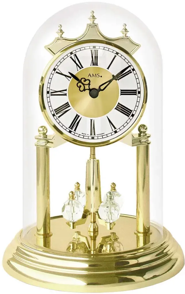 Horloge Murale AMS 1202 Unisexe - Pendule de Salon Moderne en Argenté