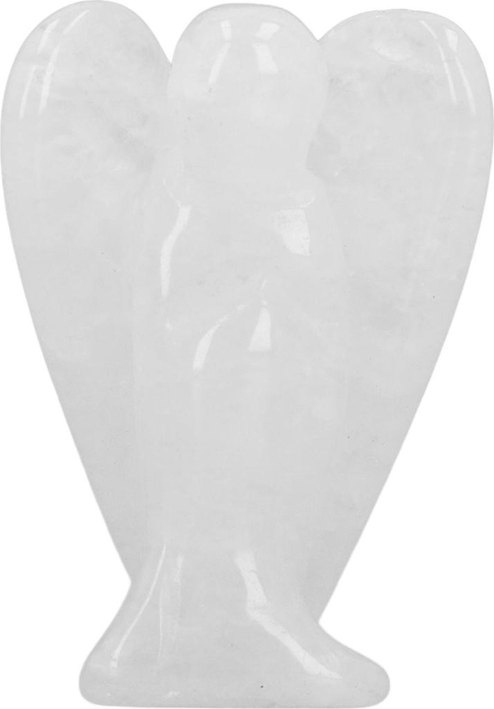 Kristall-Engel-Figur, 5,1 cm, Schutzstatue, beruhigende Stimmung, Taschen-Heilstein, weiß