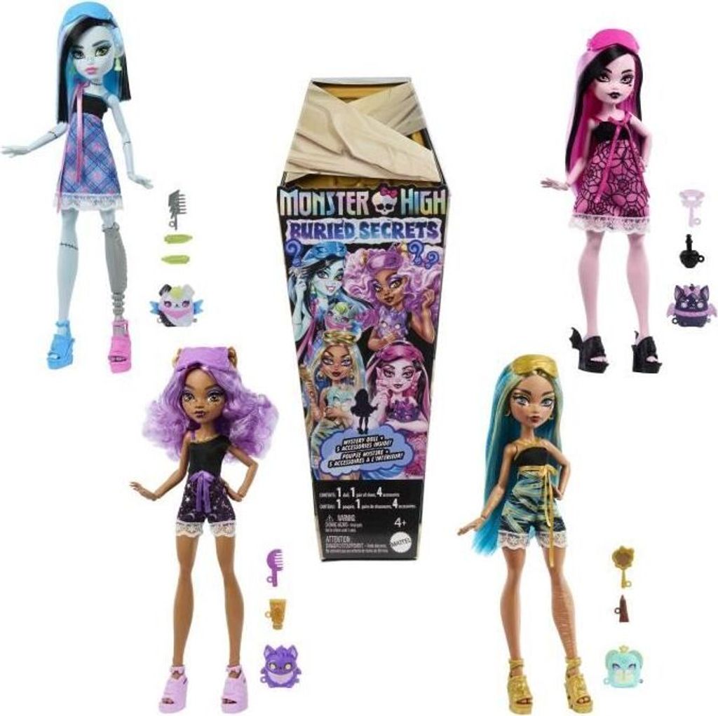 Monster High Secrets Enfouis Pyjama Party Spielset HYV64, mit Zubehör & Tier, ab 4 Jahren