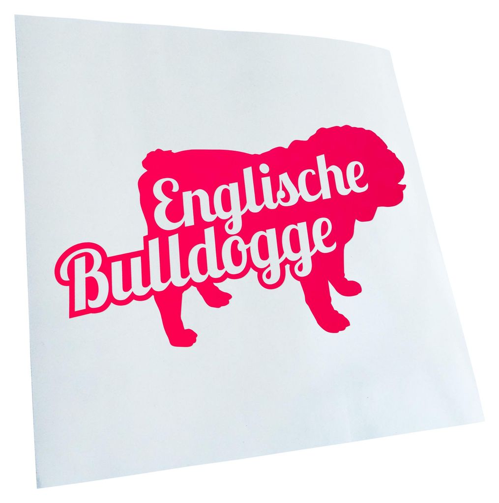 Kiwistar - Autoaufkleber - Englische Bulldogge mit Name Heckscheibenaufkleber - Aufkleber für Auto Kfz Fahrrad, LKW, Truck Mofa