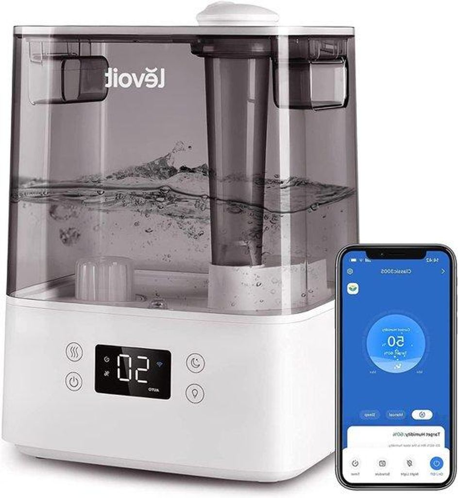 Humidificateur à ultrasons 6 L, Wi-Fi, compatible Alexa, Image du produit 