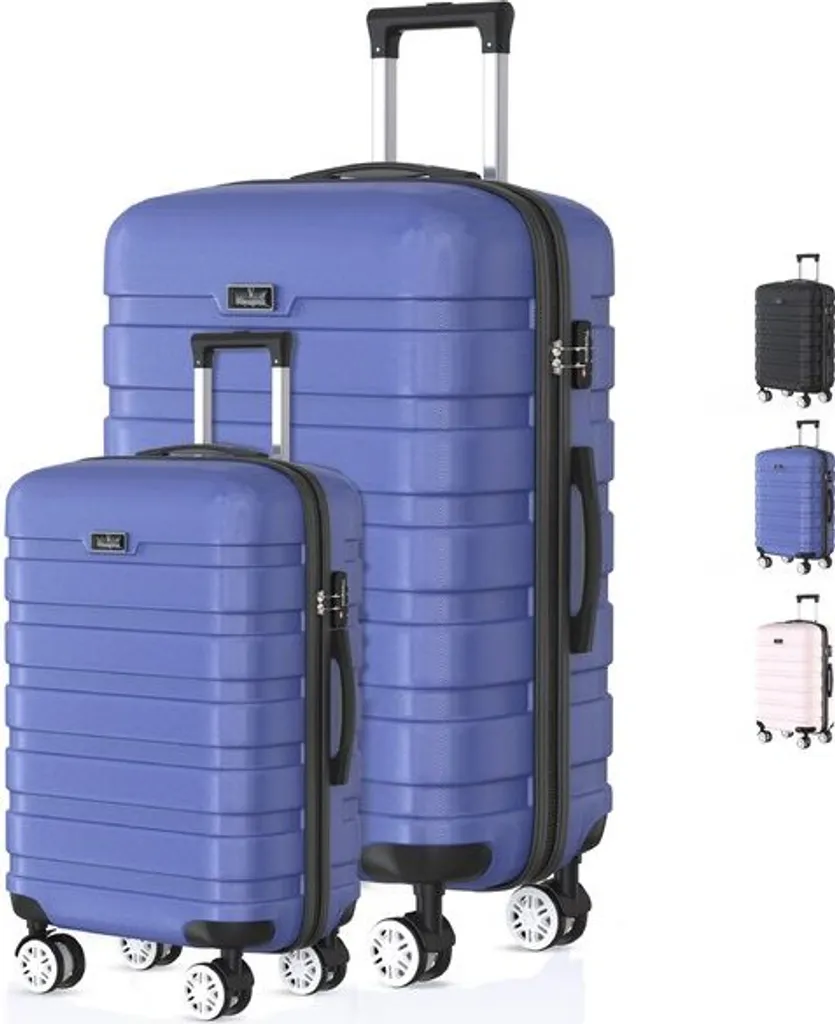 Voyagoux® REVELATION Blu: Set Valigie Rigide S/L con Chiusura TSA