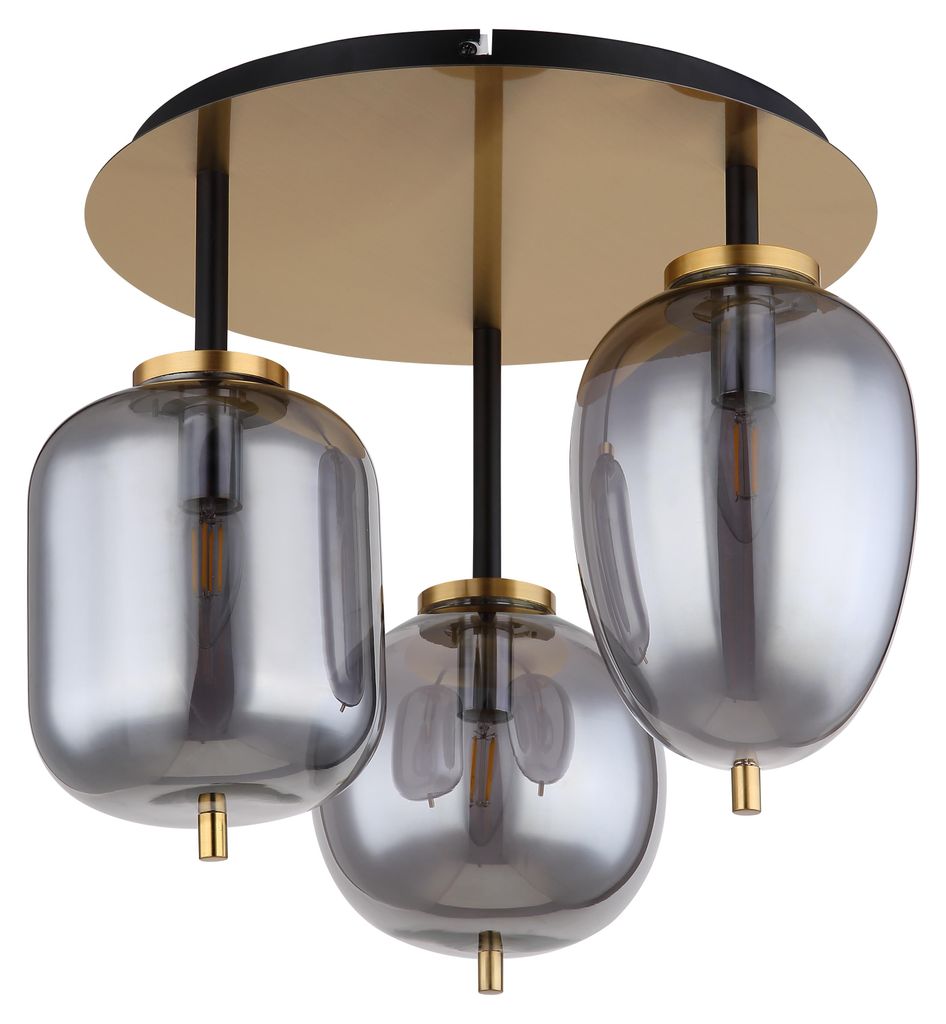 Globo Lighting Plafonnier métal laiton mat, 3x E14 Image du produit 