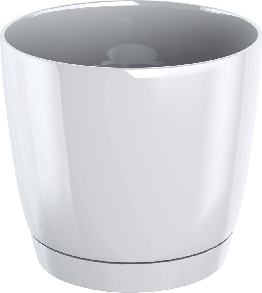 Kunststofftopf 12Cm Weiss Mit Stand 0,8L Coubi Click&Drop System
